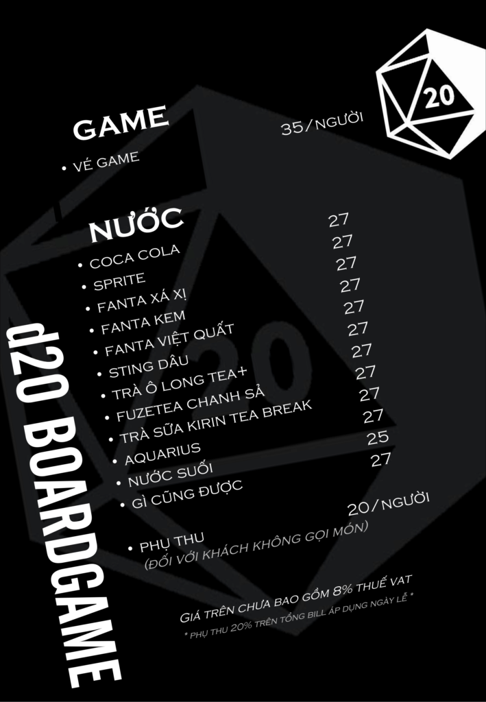 d20 Board Game Cafe d20 Board Game